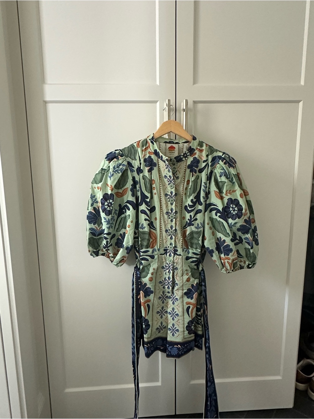 Farm Rio, ocean tapestry romper